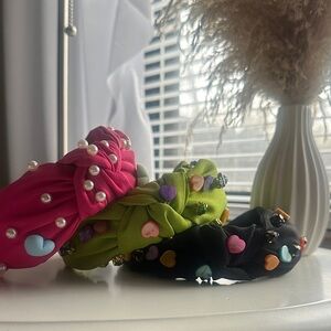 Set of 3 Heart Embellished Hairbands